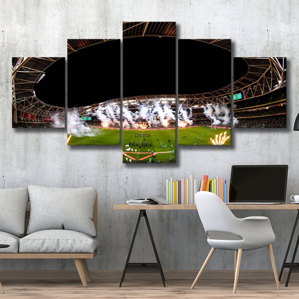 Aviva Stadium Fireworks, Stadium Canvas, Sport Art, Large Canvas, Multi Panels, Canvas Prints Wall Art Decor