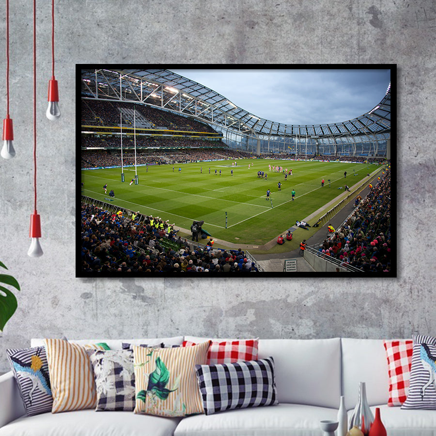 Aviva Stadium, Stadium Canvas, Sport Art, Gift for him, Framed Art Prints Wall Art Decor, Framed Picture