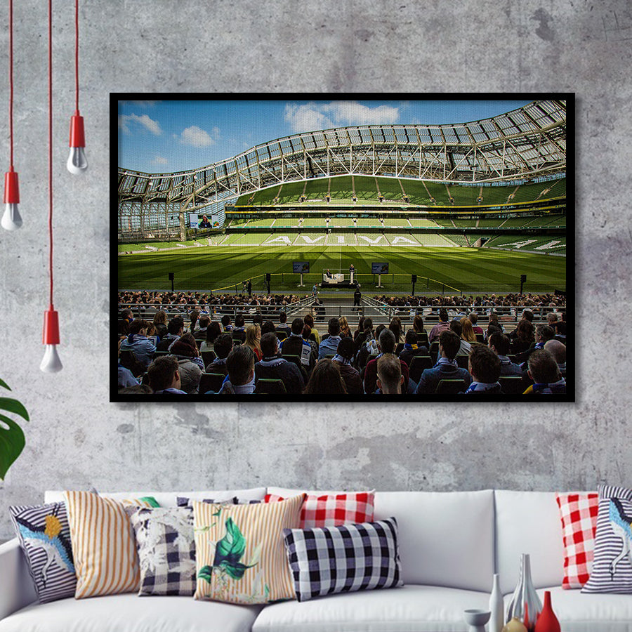 Aviva Stadium in Dublin, Stadium Canvas, Sport Art, Gift for him, Framed Art Prints Wall Art Decor, Framed Picture