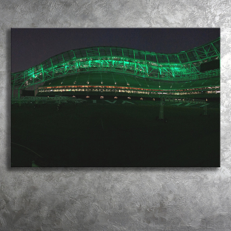 Aviva with Lights Stadium, Stadium Canvas, Sport Art, Gift for him, Fan Gift, Canvas Prints Wall Art Decor