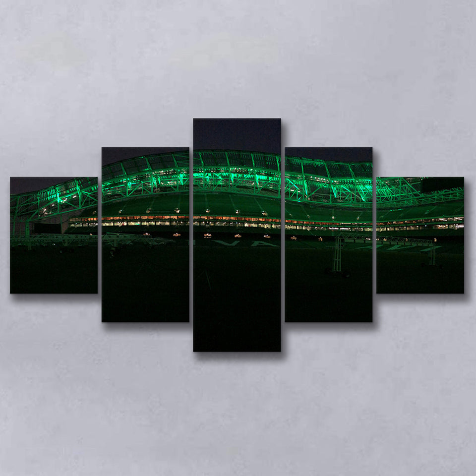 Aviva with Lights Stadium, Stadium Canvas, Sport Art, Large Canvas, Multi Panels, Canvas Prints Wall Art Decor