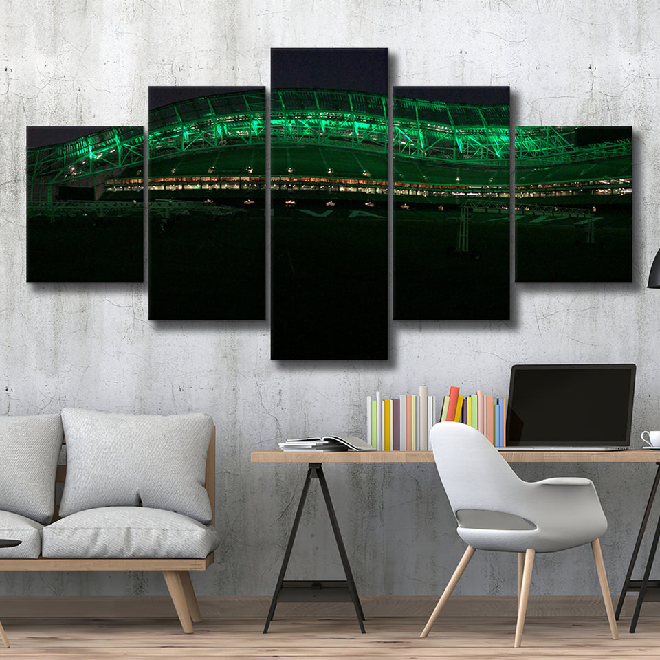 Aviva with Lights Stadium, Stadium Canvas, Sport Art, Large Canvas, Multi Panels, Canvas Prints Wall Art Decor