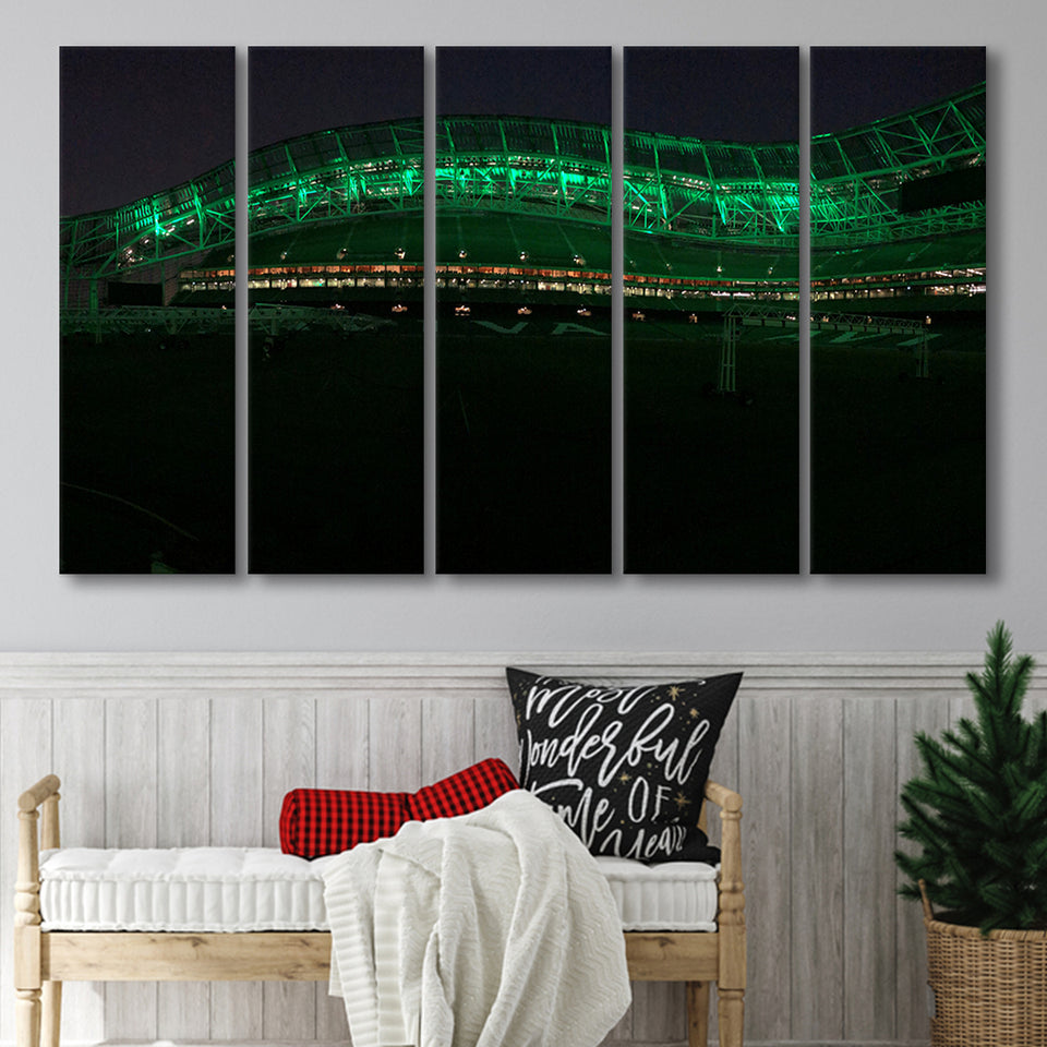 Aviva with Lights Stadium, Stadium Canvas, Sport Art, Gift for him, Multi Panels B, Canvas Prints Wall Art Decor