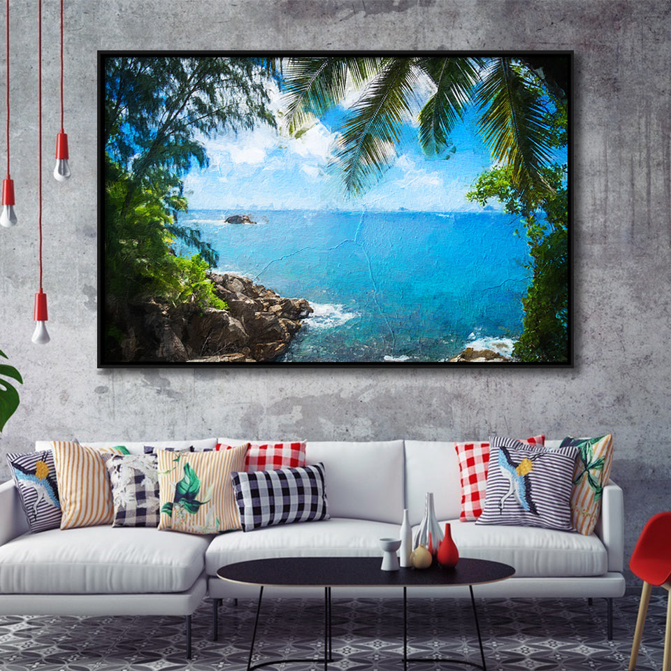 Awesome Tropical Island Framed Canvas Prints Wall Art Decor - Paiting Canvas, Art Prints, Floating Frame