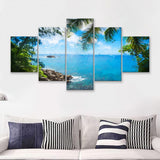 Awesome Tropical Island 5 Piece Canvas Prints Wall Art Decor - Painting Canvas, Multi Panels