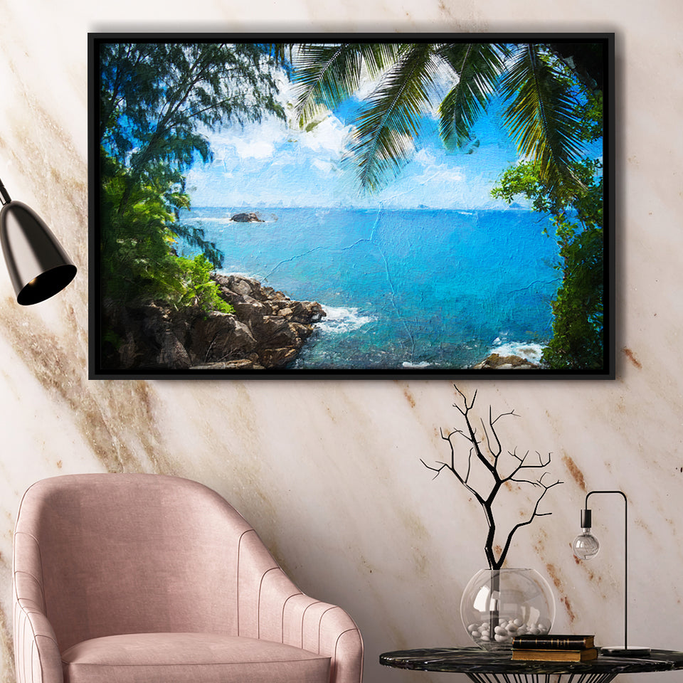 Awesome Tropical Island Framed Canvas Prints Wall Art Decor - Paiting Canvas, Art Prints, Floating Frame