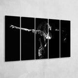 B.Marley Concert Vintage Art Black And White, 5 Panel B Canvas Prints Wall Art, Extra Large Canvas Decor