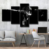 B.Marley Concert Vintage Art Black And White, 5 Panel Canvas Prints Wall Art,Mixed Canvas, Large Canvas