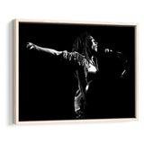 B.Marley Concert Vintage Art Black And White Framed Canvas Prints Wall Art, Floating Frame, Large Canvas Home Decor