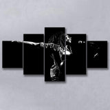 B.Marley Concert Vintage Art Black And White, 5 Panel Canvas Prints Wall Art,Mixed Canvas, Large Canvas
