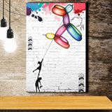Balloon Dog Banksy Graffiti Art Canvas Prints Wall Art Decor - Painting Canvas, Home Decor, Art Print, Art For Sale