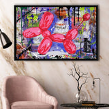 Balloon Dog Graffiti Art Framed Canvas Prints Wall Art Decor - Painting Canvas, Floating Frame, Framed Picture