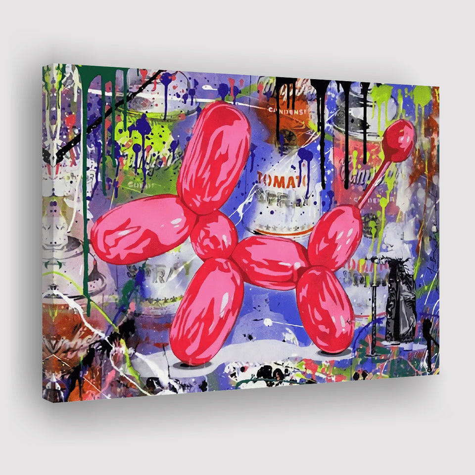 Balloon Dog Graffiti Art Canvas Prints Wall Art Decor - Painting Canvas, Home Decor, Art Print, Art For Sale