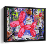 Balloon Dog Graffiti Art Framed Canvas Prints Wall Art Decor - Painting Canvas, Floating Frame, Framed Picture