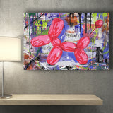 Balloon Dog Graffiti Art Canvas Prints Wall Art Decor - Painting Canvas, Home Decor, Art Print, Art For Sale