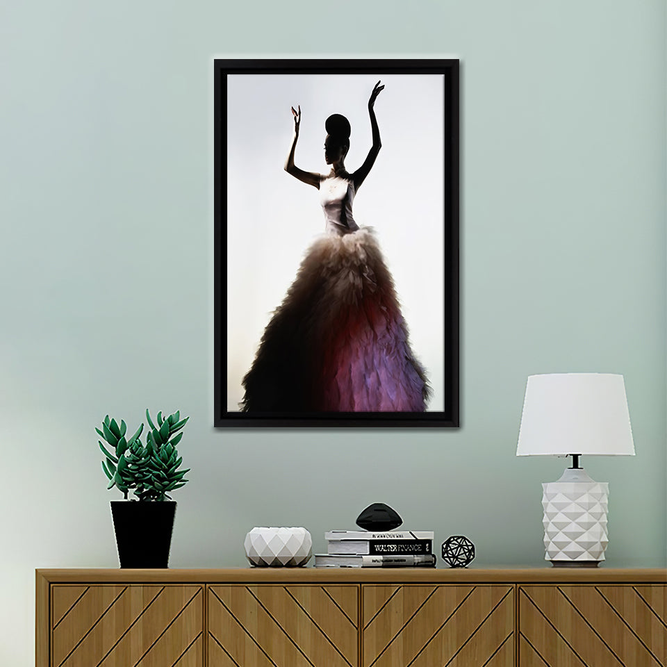 Beautiful Elegant Woman In Luxury Evening Dress Canvas Wall Art