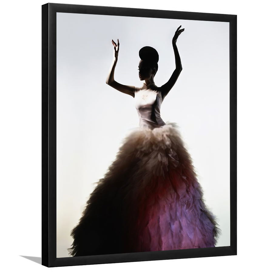 Beautiful Elegant Woman In Luxury Evening Dress Framed Art Prints