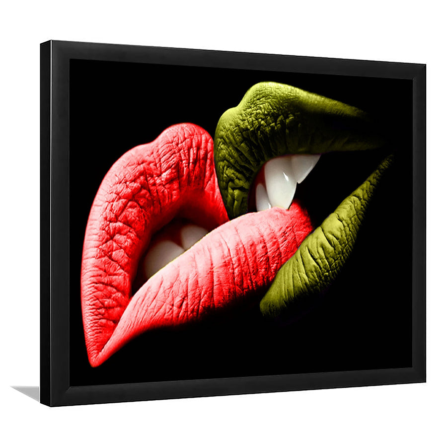 Bite My Lips Framed Art Prints Wall Decor - Painting Art,Framed Picture,For Sale, Ready to hang