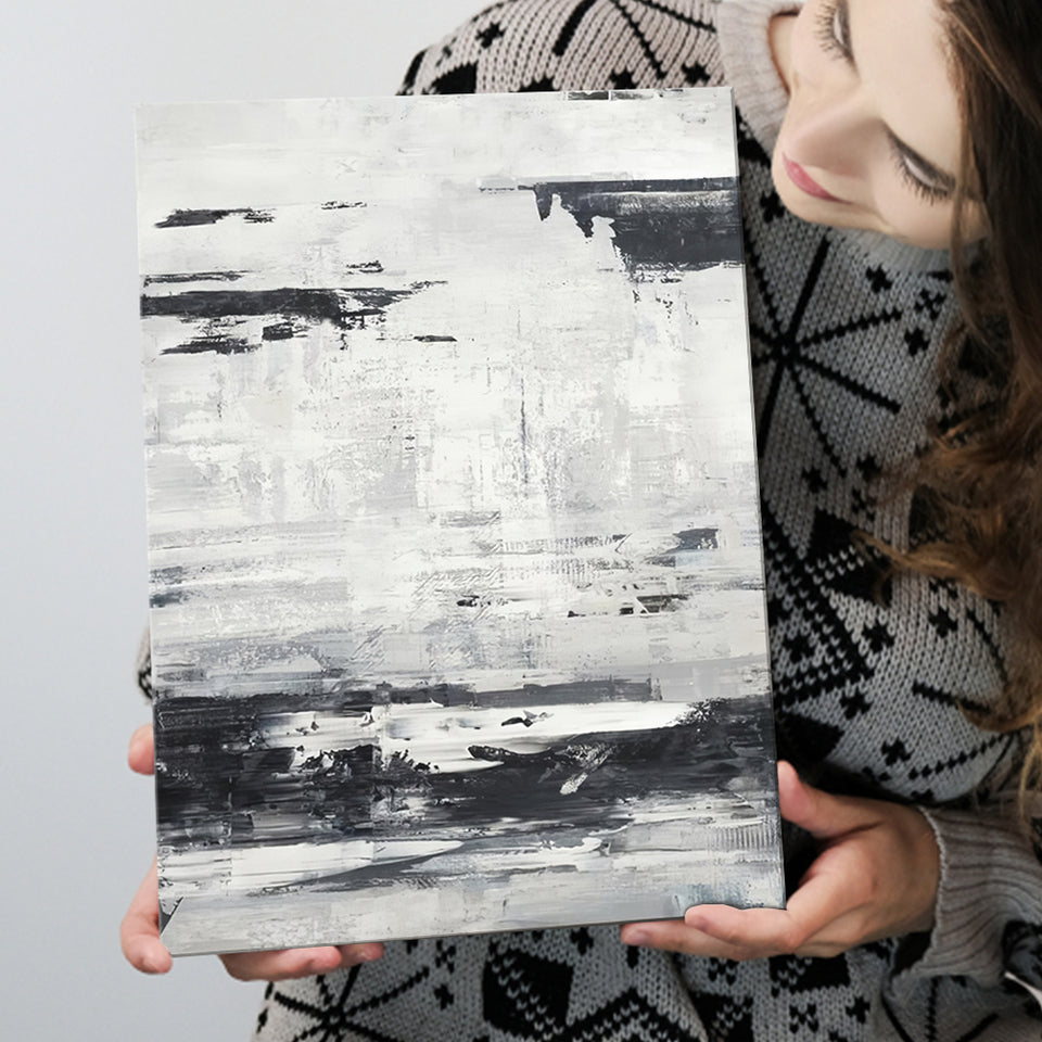 Black And White Seascape Abstract Art Canvas Prints Wall Art - Painting Canvas, Wall Decor, Home Decor, Prints for Sale