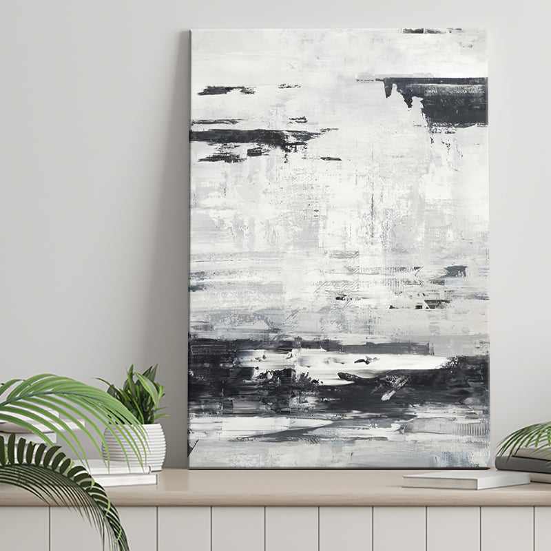 Black And White Seascape Abstract Art Canvas Prints Wall Art - Painting Canvas, Wall Decor, Home Decor, Prints for Sale