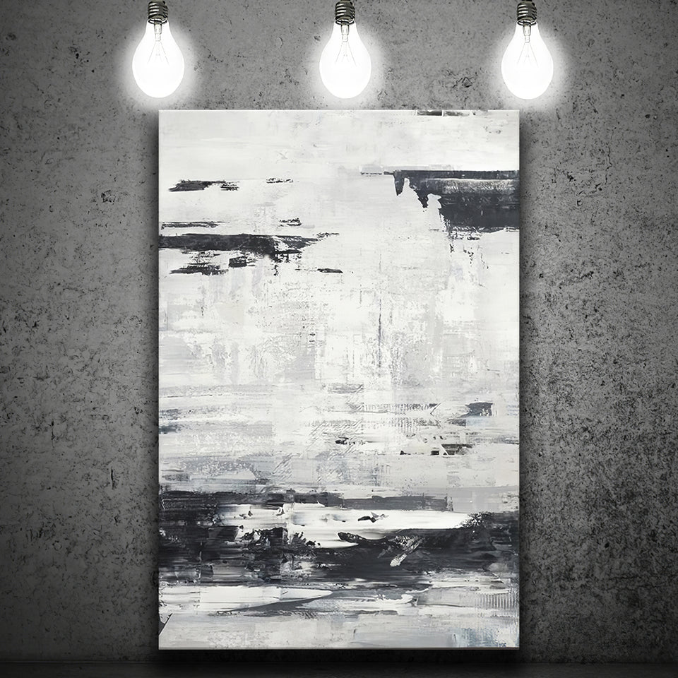 Black And White Seascape Abstract Art Canvas Prints Wall Art - Painting Canvas, Wall Decor, Home Decor, Prints for Sale