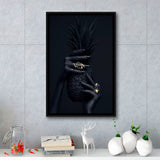 Black Pineapple Framed Canvas Prints Wall Art Home Decor - Painting Canvas,Black Frame, Ready to hang