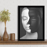 Black  White Framed Canvas Prints Wall Art Home Decor - Painting Canvas,Black Frame, Ready to hang
