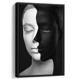 Black  White Framed Canvas Prints Wall Art Home Decor - Painting Canvas,Black Frame, Ready to hang