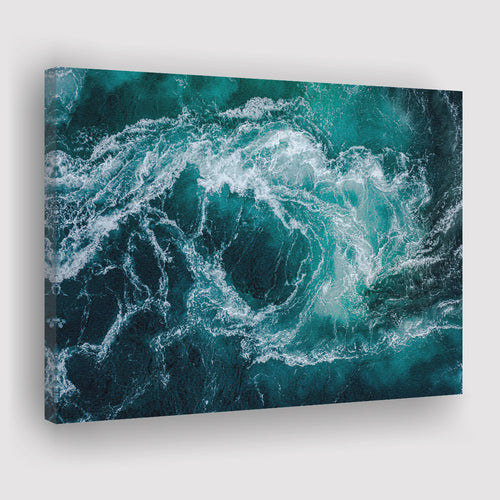 Blue Ocean Waves Canvas Wall Art - Painting Canvas, Canvas Prints, Painting Art, Prints for Sale