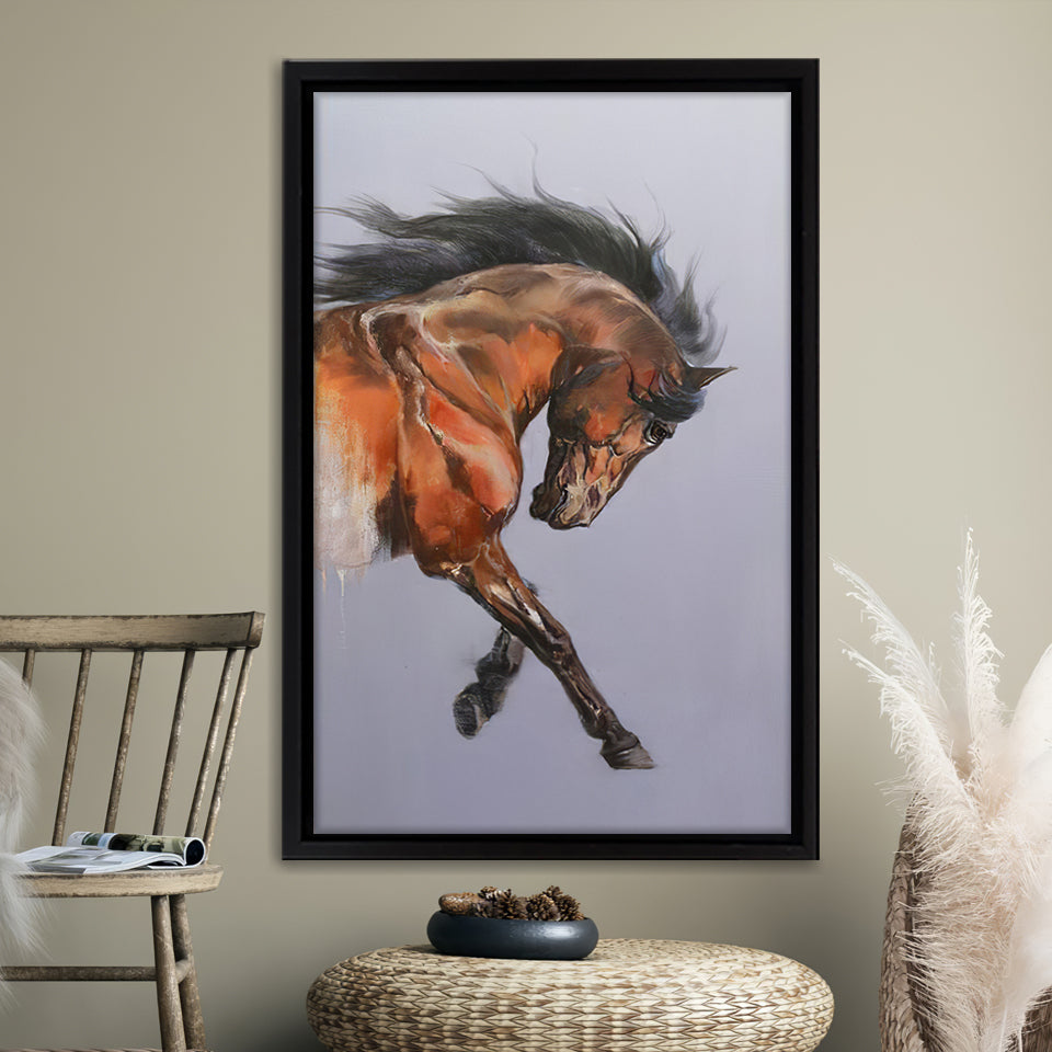 Brown Horse Painting Framed Canvas Prints - Painting Canvas, Wall Art, Framed Art, Home Decor, Prints for Sale