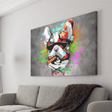 Bulldog Colorful Smoking Art Canvas Prints Wall Art Decor - Painting Canvas, Home Decor, Art Print, Art For Sale