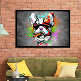 Bulldog Colorful Smoking Art Framed Art Print Wall Decor - Painting Art, Wall Art Decor, Framed Picture, Black Frame