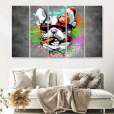 Bulldog Colorful Smoking Art Canvas 5 Piece B Prints Wall Art Decor - Painting Canvas, Multi Panels, Canvas Prints