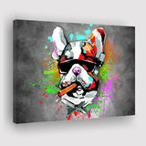 Bulldog Colorful Smoking Art Canvas Prints Wall Art Decor - Painting Canvas, Home Decor, Art Print, Art For Sale