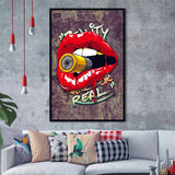 Bullet Lips Pop Art Framed Art Print Wall Decor - Painting Art, Wall Art, Framed Picture, Black Frame