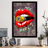Bullet Lips Pop Art Framed Art Print Wall Decor - Painting Art, Wall Art, Framed Picture, Black Frame
