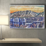 BYU Cougars LaVell Edwards Stadium Watercolor, Sport Art Prints Fan Gift, Canvas Prints Wall Art Decor