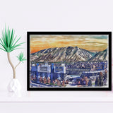 BYU Cougars LaVell Edwards Stadium Watercolor, Sport Prints Fan Gift, Framed Art Prints Wall Art Decor