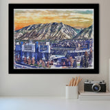 BYU Cougars LaVell Edwards Stadium Watercolor, Sport Prints Fan Gift, Framed Art Prints Wall Art Decor