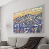 BYU Cougars LaVell Edwards Stadium Watercolor, Sport Art Prints Fan Gift, Canvas Prints Wall Art Decor
