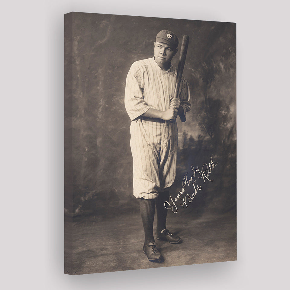 Babe Ruth Black And White Print, The Bambino Canvas Prints Wall Art Home Decor