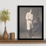 Babe Ruth Black And White Print, The Bambino Framed Canvas Prints Wall Art Home Decor, Floating Frame