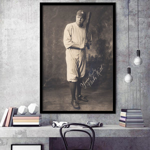 Babe Ruth Black And White Print, The Bambino Framed Art Print Wall Art Decor,Framed Picture