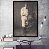 Babe Ruth Black And White Print, The Bambino Framed Art Print Wall Art Decor,Framed Picture