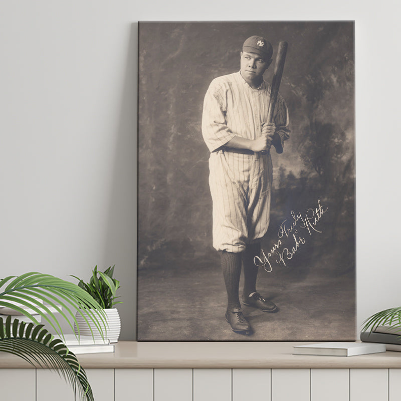 Babe Ruth Black And White Print, The Bambino Canvas Prints Wall Art Home Decor