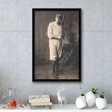 Babe Ruth Black And White Print, The Bambino Framed Canvas Prints Wall Art Home Decor, Floating Frame