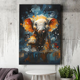 Baby Elephant Cute In Bathroom Canvas Prints Wall Art Home Decor, Painting Canvas, Living Room Wall Decor