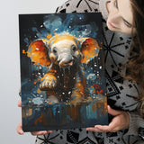 Baby Elephant Cute In Bathroom Canvas Prints Wall Art Home Decor, Painting Canvas, Living Room Wall Decor
