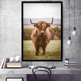 Baby highland cow portrait Framed Art Prints Wall Decor - Painting Prints, Framed Picture