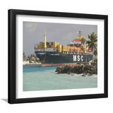 Bahamas Grand Bahama Island Port Of Freeport Container Cargo Ship Wall Art Print - Framed Art, Framed Prints, Painting Print